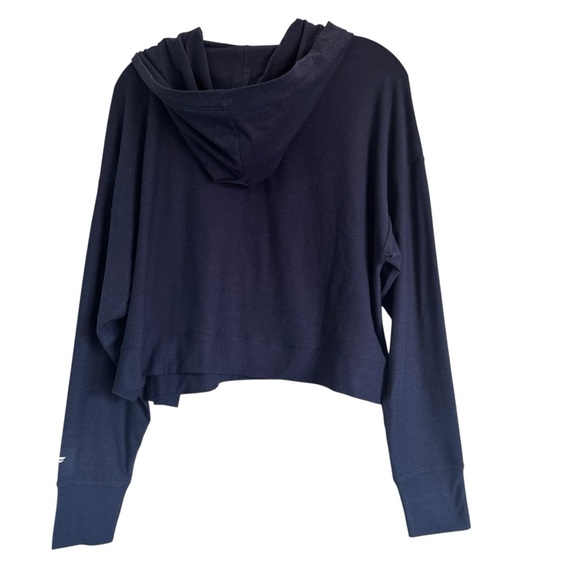 Fabletics Cloud Jersey Cropped Hoodie - Deep Navy Heather - Size Medium NEW - Picture 4 of 12